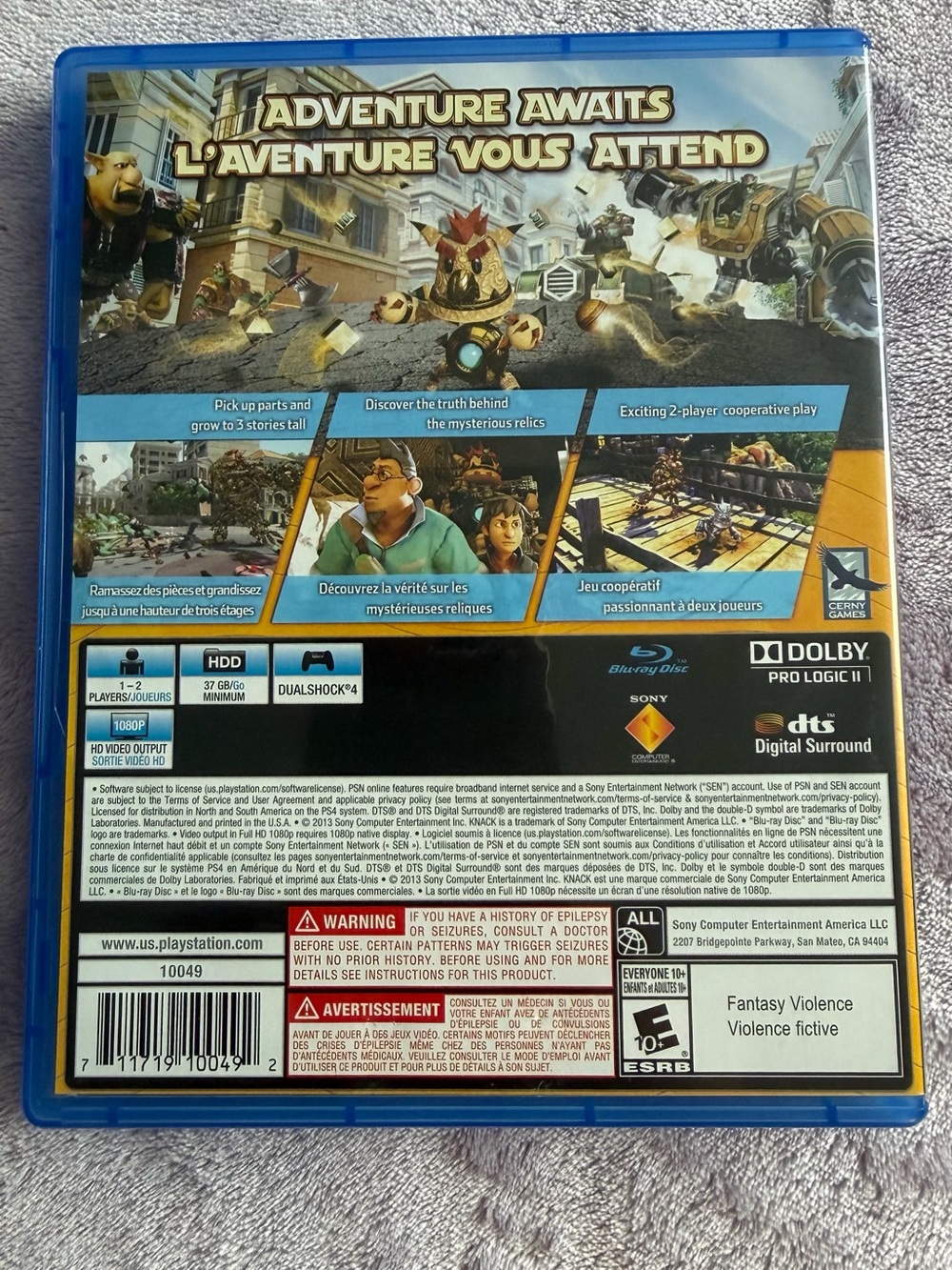 Sony Knack PS4 Game - Blue and Gold Cover - Picture 2 of 3